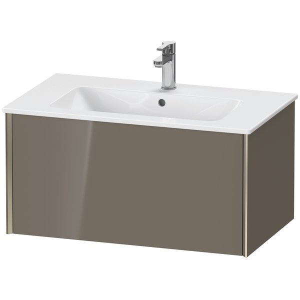 Xviu Wall-Mounted Vanity Unit Flannel Gray High Gloss, Duravit, Mfr#: XV40260B189